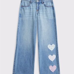 Abercrombie Kids Light Blue Jeans with Heart Patches